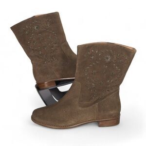Jack Rogers Kaitlin Suede Mid Booties Olive Brown‎ Women's 7M